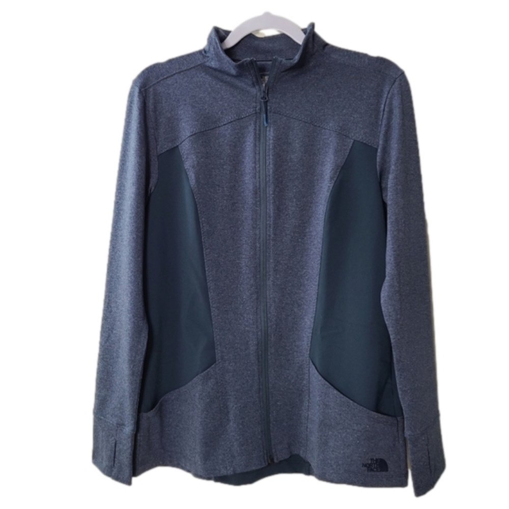 𝅺The North Face women's blue zip up long sleeve sweater